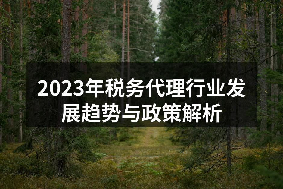 2023年税务代理行业发展趋势与政策解析
