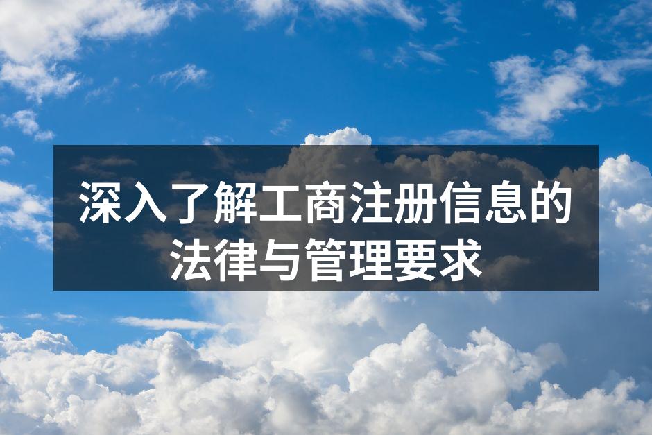 深入了解工商注册信息的法律与管理要求