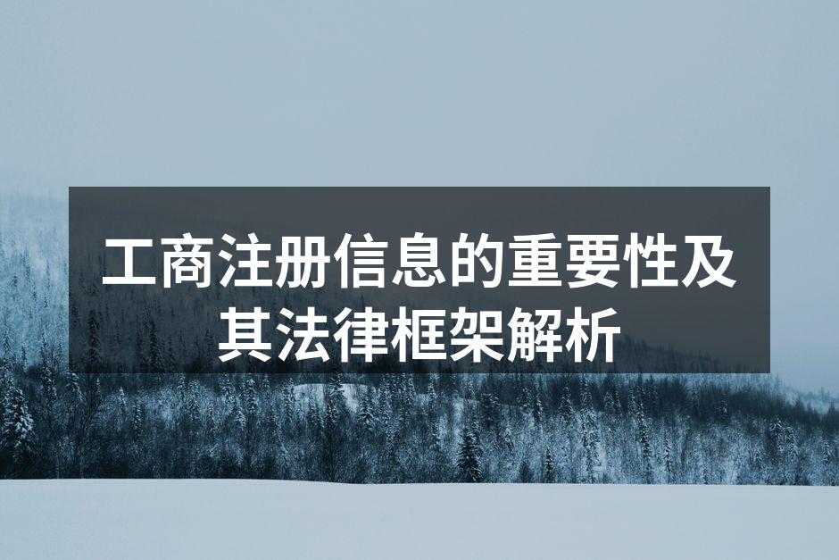 工商注册信息的重要性及其法律框架解析