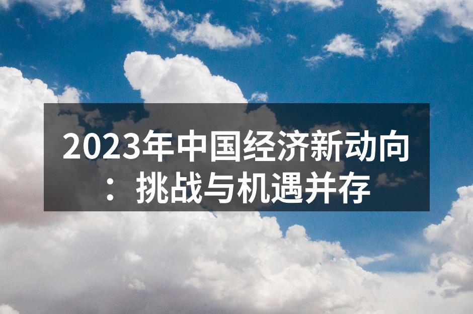 2023年中国经济新动向：挑战与机遇并存